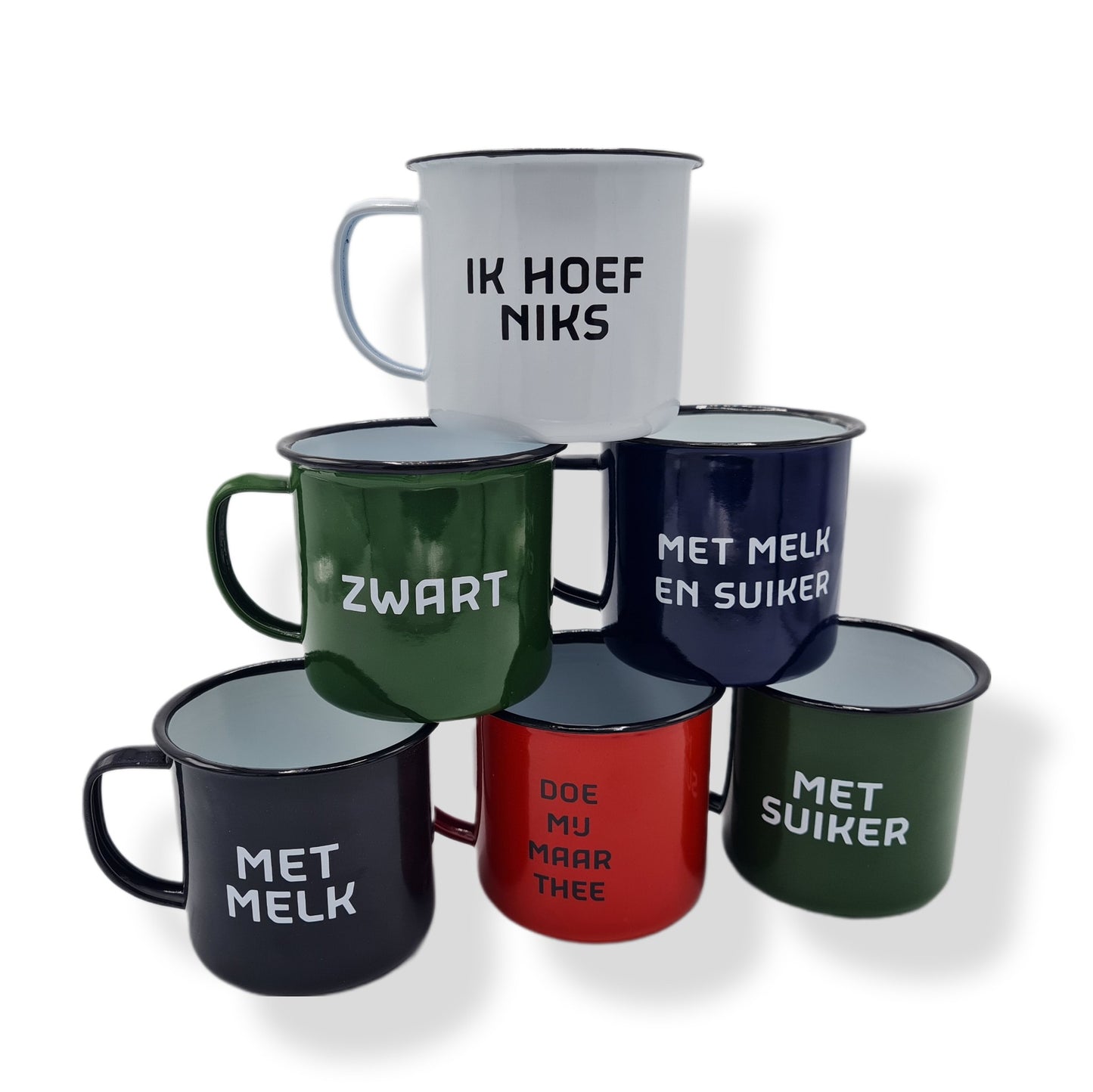 Metalen mok Doe Mij Maar Thee