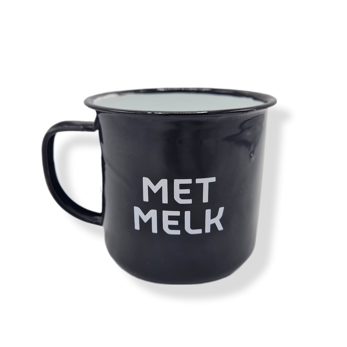 Metalen mok met Melk