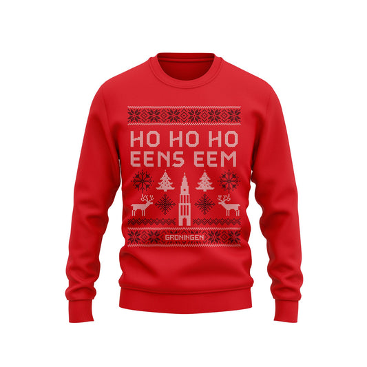 Pre-order: Kersttrui Ho Ho Ho eens eem rood