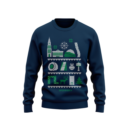 Pre-order: Kersttrui Iconen blauw