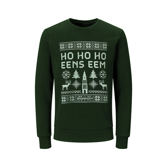 Pre-order: Kersttrui Ho Ho Ho eens eem groen